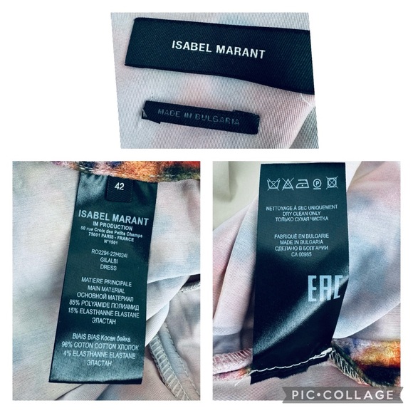 ISABEL MARANT Gilalbi ruched floral-print stretch-velvet midi dress orange US 10 - Picture 17 of 17